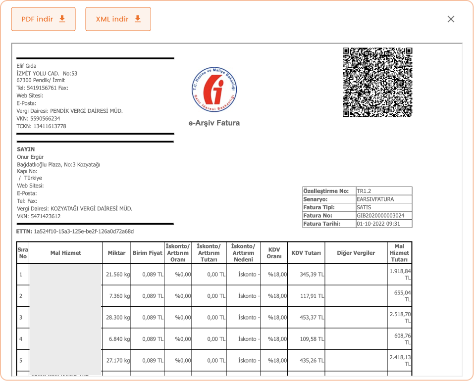 <h1>SAP E-Arşiv Fatura PDF Görüntüleme</h1>